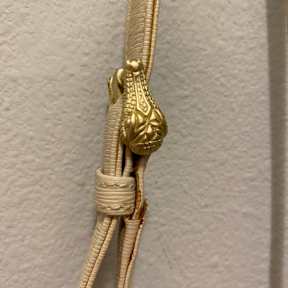 Barry Kieselstein-Cord  cream colored leather shoulder bag signature Alligator - Picture 5 of 16